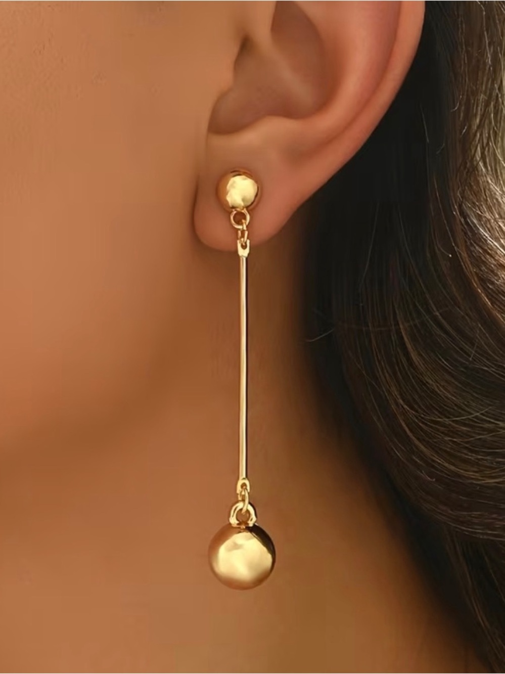 Zara Limited Edition Gold Drop Ball Dangle Earrings Women Jewelry NWOT